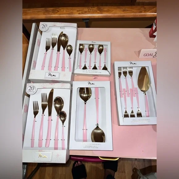 Pink and Gold silverware